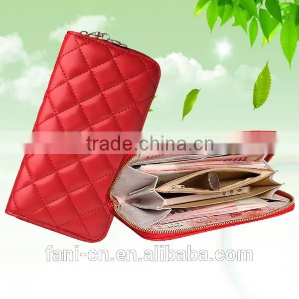 2015 very popular embroidery PU wallet with high quality for woman