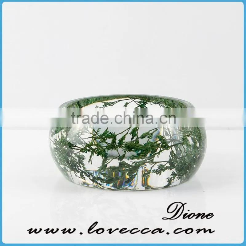 Latest trendy style round shape resin pressed real dried flower bracelet