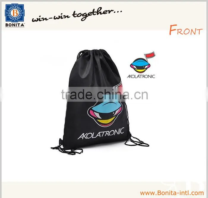 Promotional gym bag cheap Polyester Custom Drawstring Bag