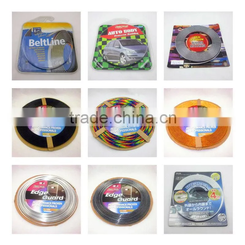 3M silver car edge guard & bumper molding,flexible plastic trim (PVC edge trim strips)