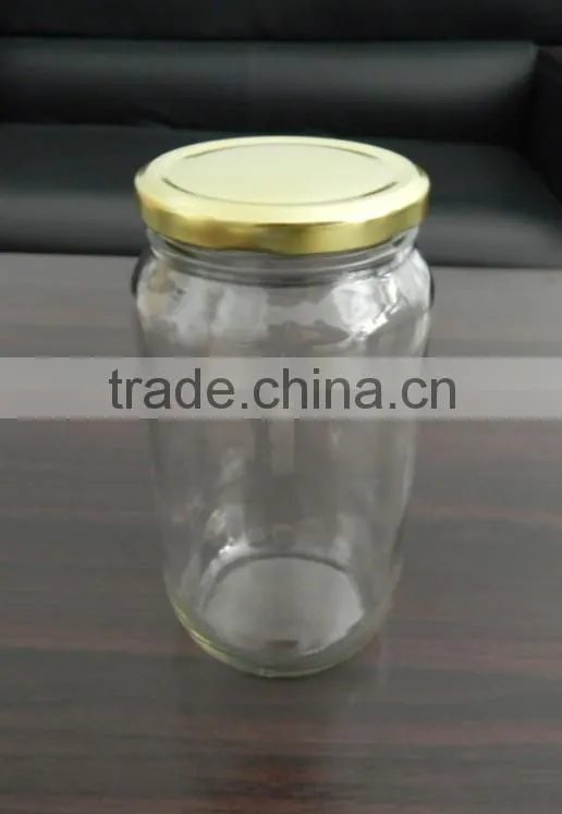 hot sale clear 1L glass bottle with metal lid