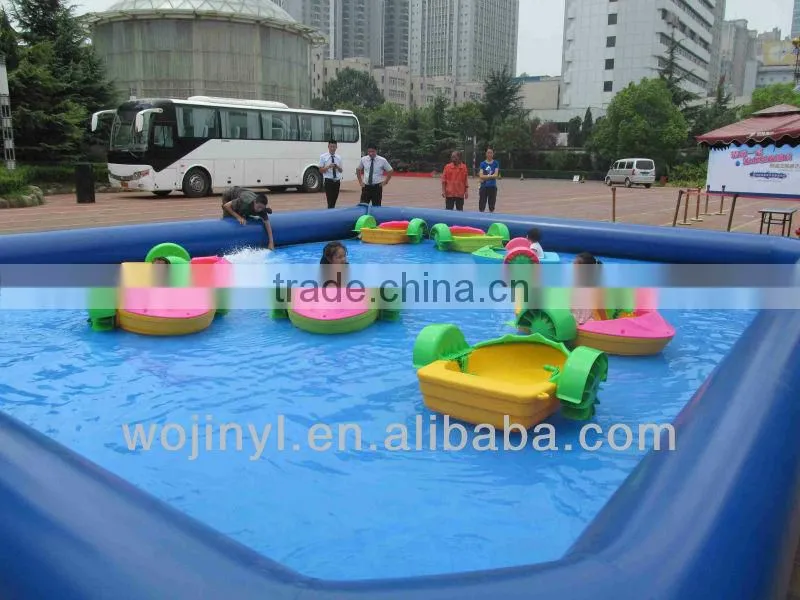 Children amusement park outdoor water pool/hot water inflatable pool/best selling paddle boat pool