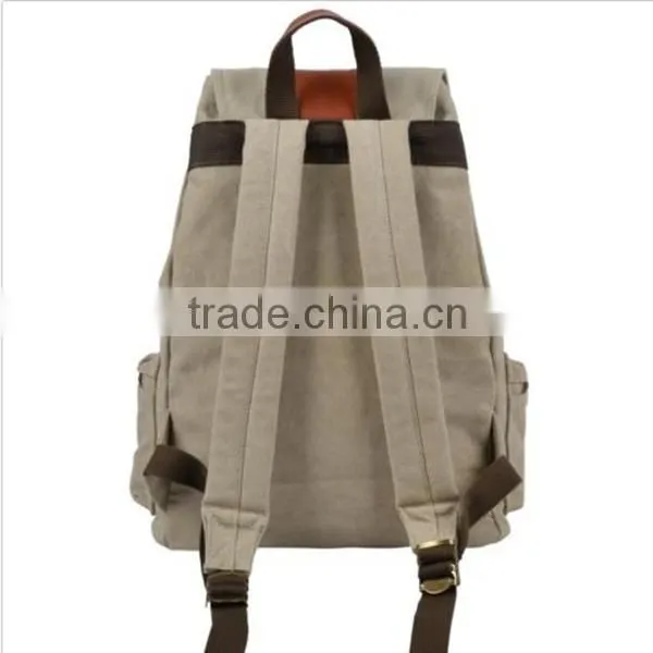 canvas backpack bookbag travel rucksack student schoolbag tote shopper