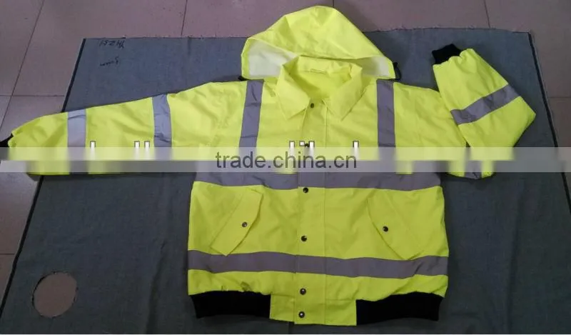 high vis fleece lined reflective bomber jacket