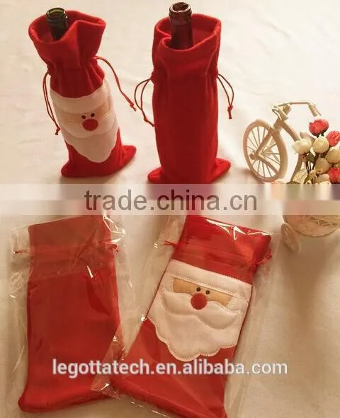 Wholesale high quality super cheap christmas gift wine bottle bags