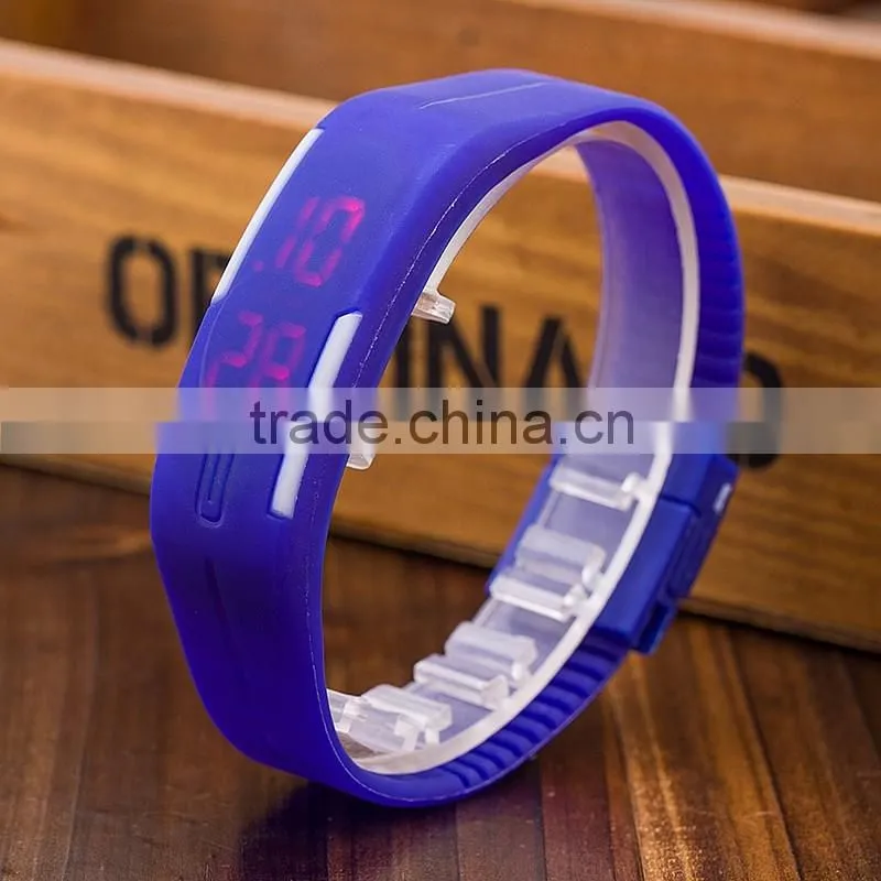 2016 Fashion Touch Screen Candy-color LED Bracelet Digital Watches Wrist Watch Sports Wristwatch Silicone band led wristwatch