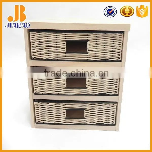 Rattan white storage cabinet