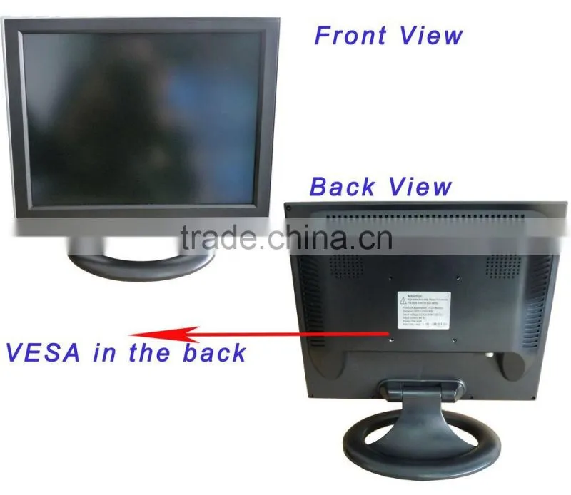 Square size vesa desktop 14inch cheap lcd tv with vga hdmi usb av tv
