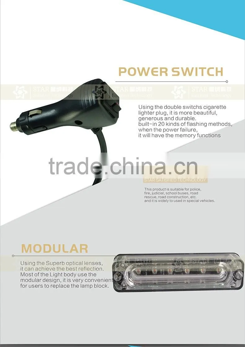 magnetic mount LED emergency hazard warning LED bar strobe lights