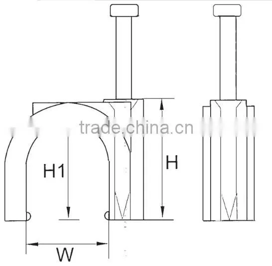 electric wire circle nail metal hanroot plastic wall nail nylon cable clip