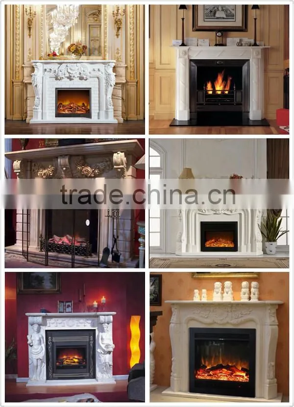 Laxury Design Statue Carved White Marble Fireplace Mantel