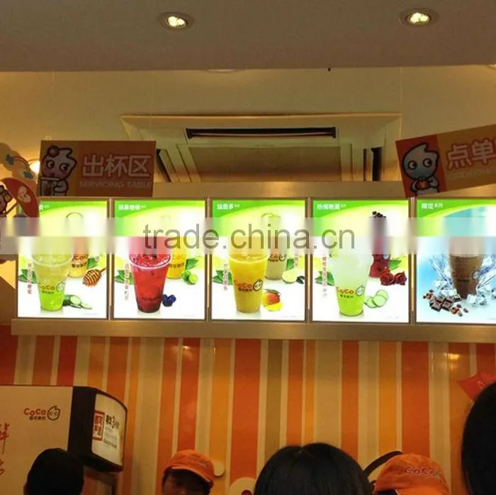 New fast food advertising illuminated led menu board menu cover