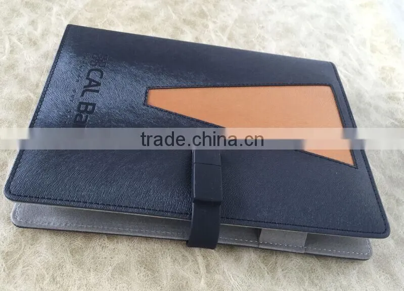 customized leather cover usb flash disk notebook