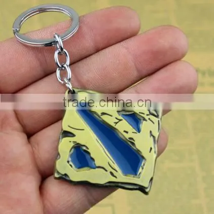 Popular dota PC game keychain alloy bright color metal keychain dota 2 keychain