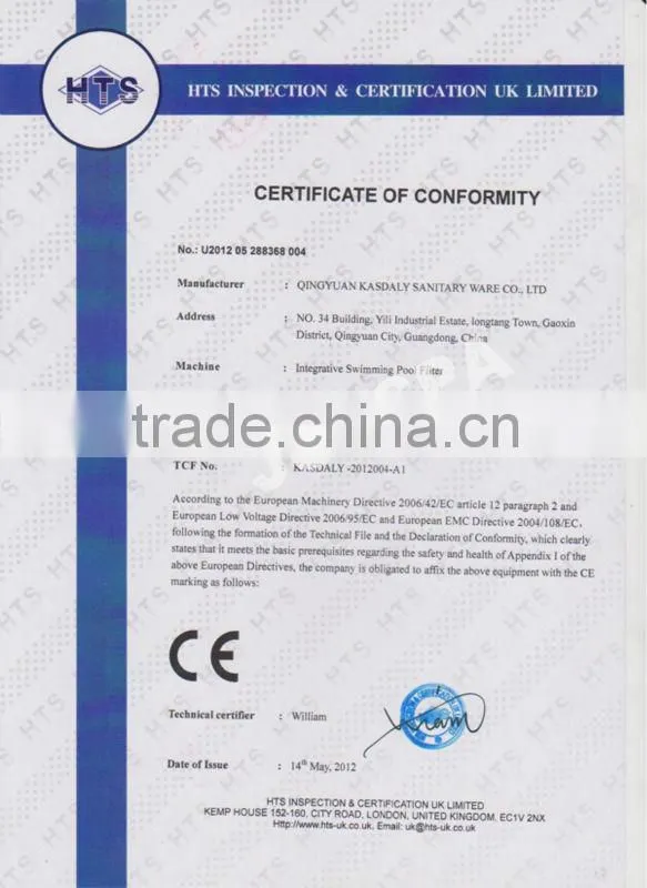 High Filtration Accuracy Integrative Swimming Pool Sand Cap Filter PK8011