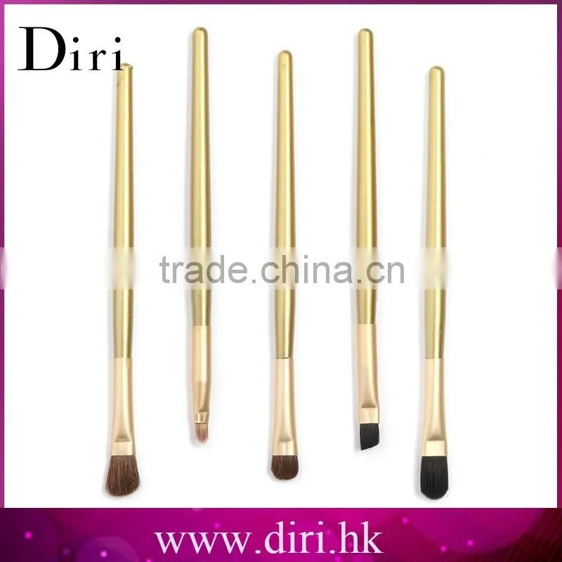 Wholesale soft 5 pcs golden makeup artist brush set