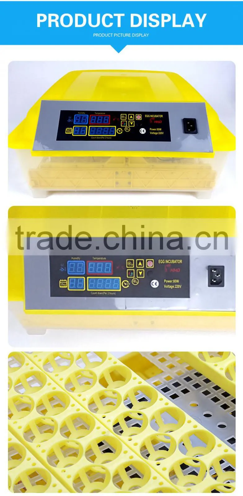 HHD brand upgrade model chicken egg incubator machine price for sale YZ8-48
