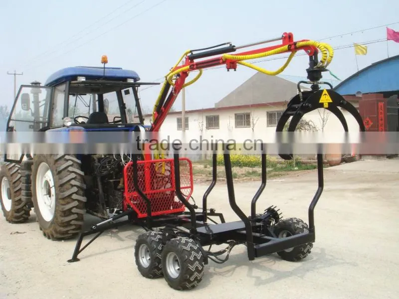 3 tons telescopic crane for log trailer with crane powered by 3 point hitch tractors