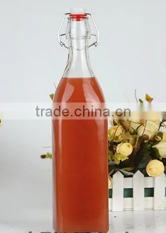 Glass Swing Top Spices square round Bottle(HLTH-L020)