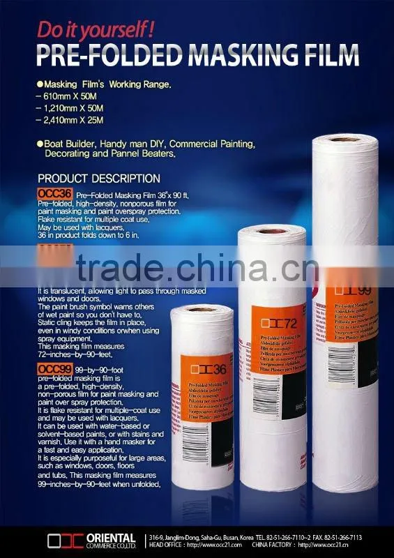 Prefolded Drop Film in Rolls(Hand Masker)