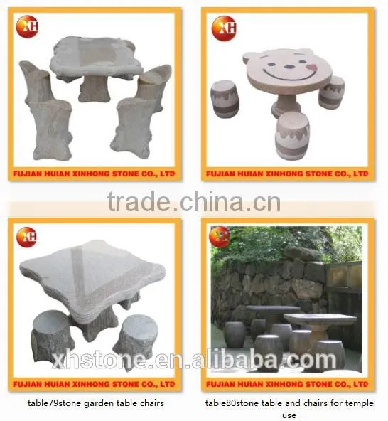 Nature stone table and chairs with high polished on top