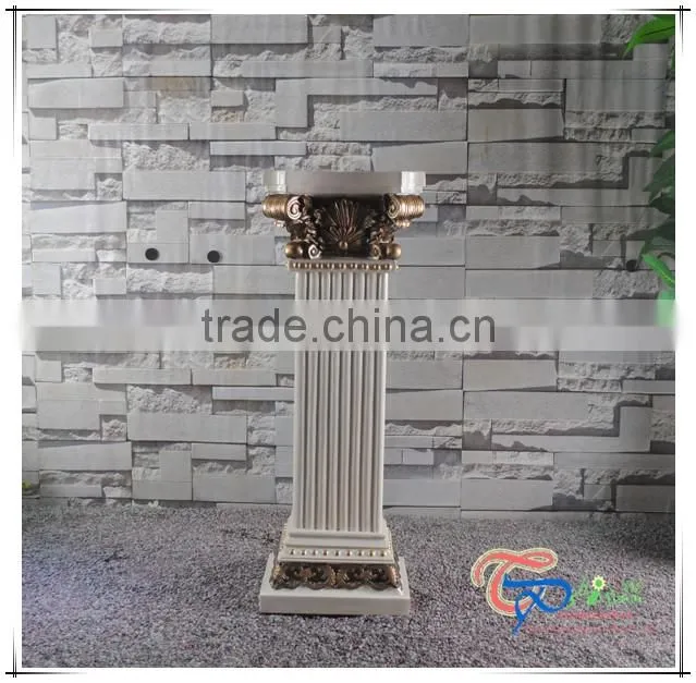 Polyresin Golden Europe Style Wedding Decoration Square Pillars Design