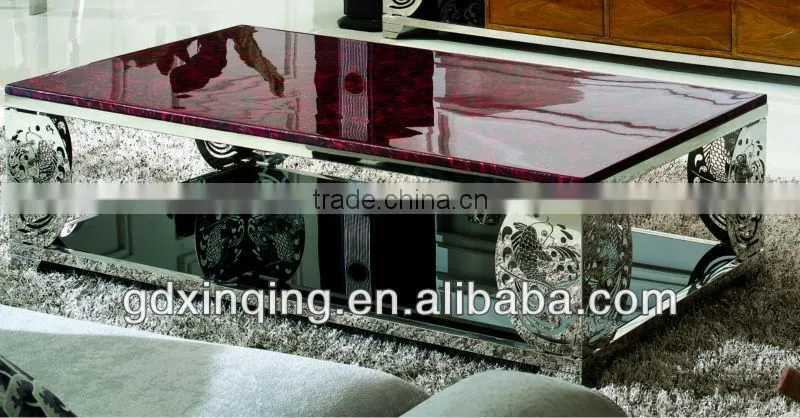 glass top sofa coffee table -C356