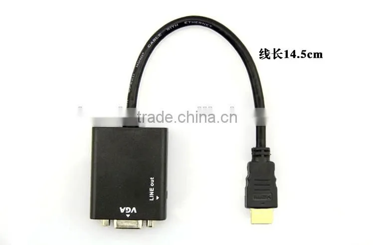 High Quality Hot Sale HD MI To VGA Converter With Audio Convex Head VGA Audio Converter Adapter Cable