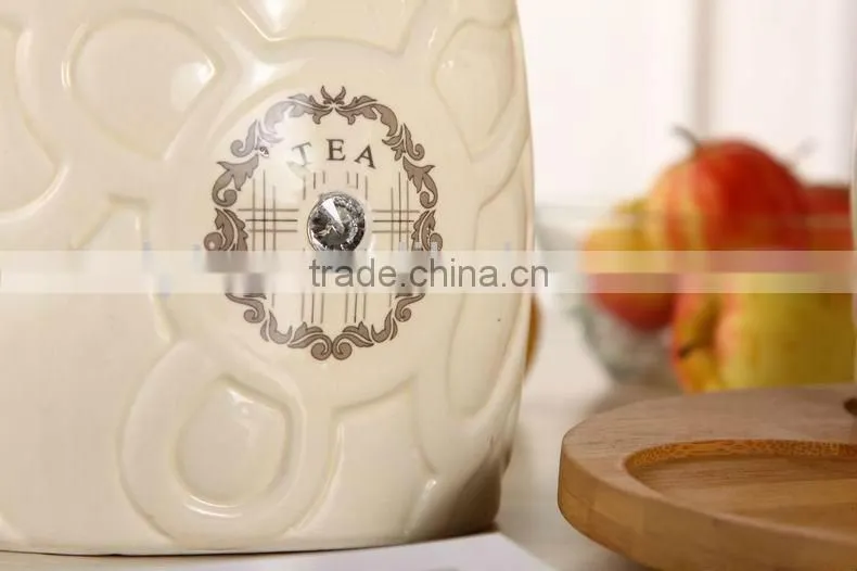 ceramic canister set with tray