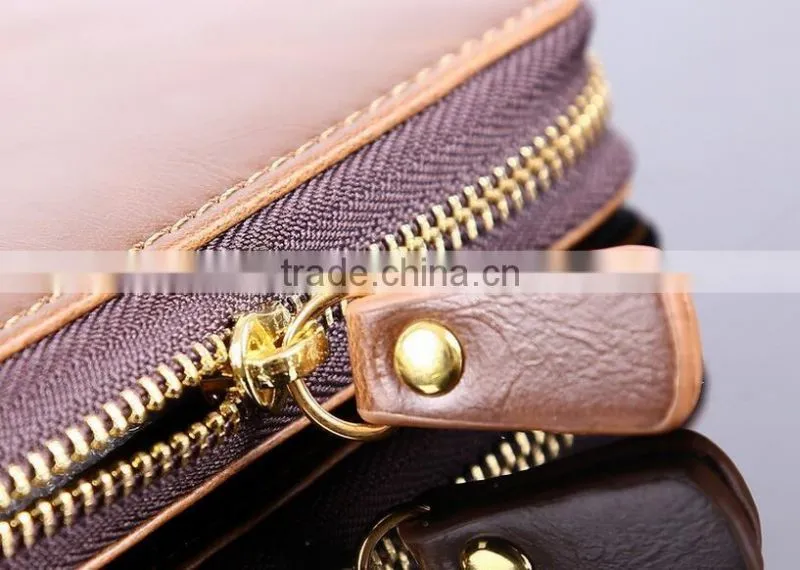 RFID protection men leather passport holder mobile phone card holder