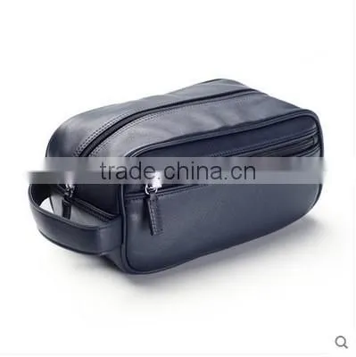 Travel PU cosmetic bag washing bag mens leather toiletry bag for men