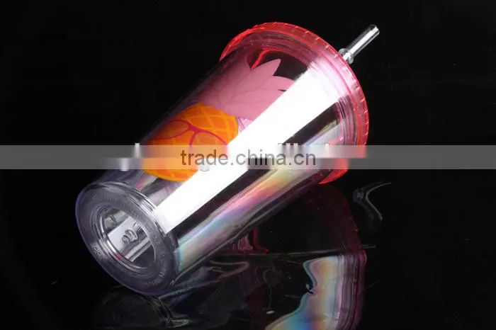 with lid and straw bpa free single wall clear plastic tumbler