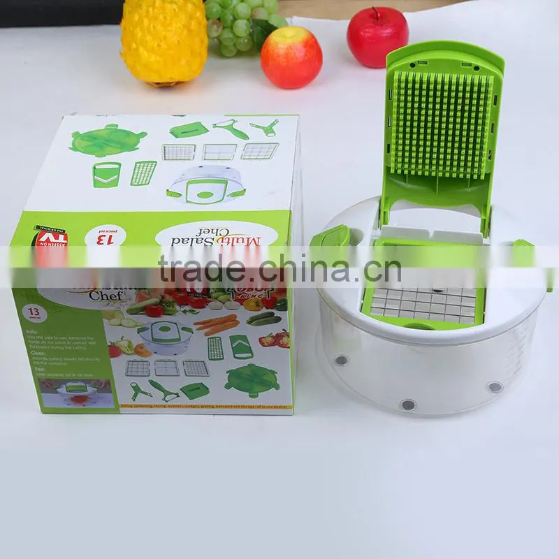 Multifunctional shredder household kitchen assistant 13 piece kitchen tool set round Salad fruit slicer