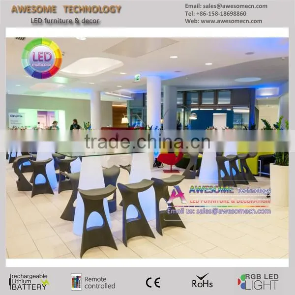 high bar table with led light