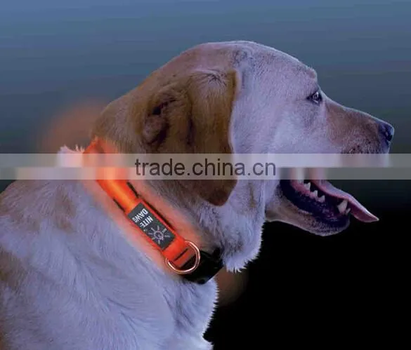 Wholesale Flashing LED Nylon Dog Collar Factory Directly