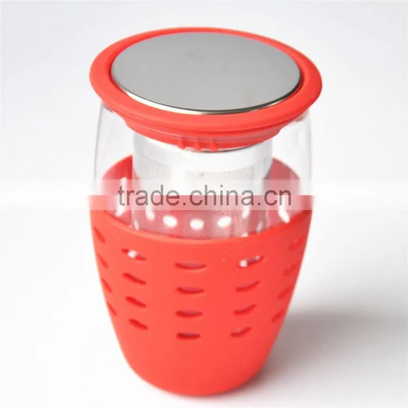 Wholesale Wine Tea Beer Color Cup Silicone Cover with Round Bottom Drink Coffee Glass Cup