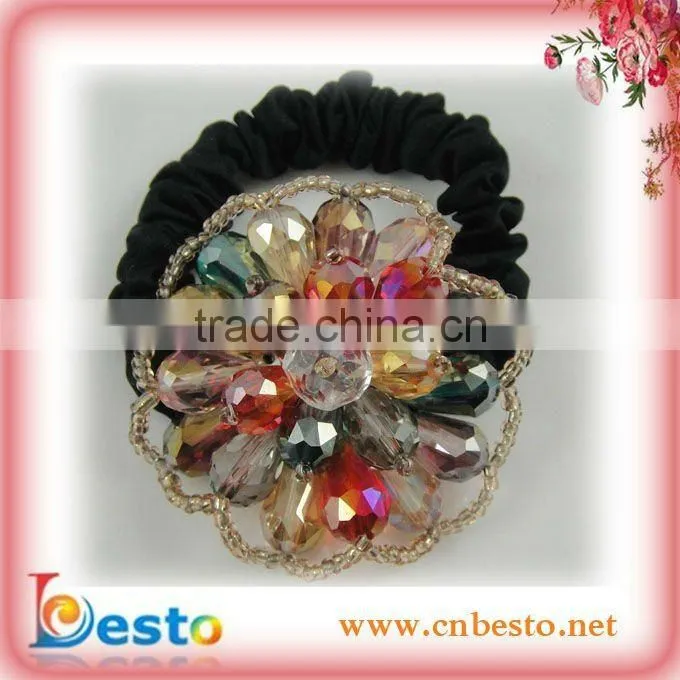 CF0714 Fancy handmade orange fabric hair bows accessories for women