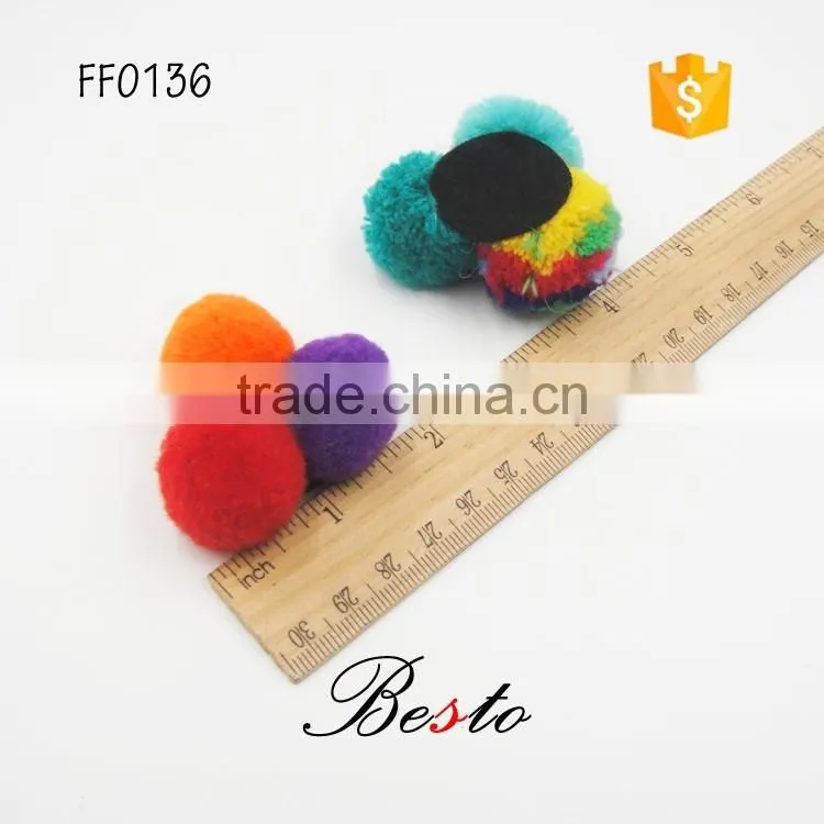 New products new style colorful baby garments decoration fur pom poms ball