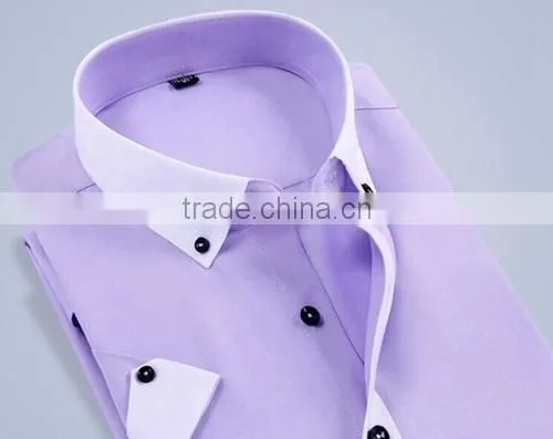 Man Oxford Shirt Short Sleeve Dress Shirt Solid Color Dress Shirt