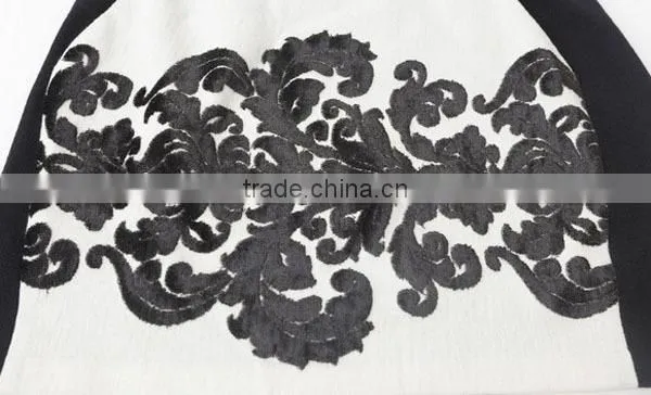 high-end fashion design women clothing white and black embroidered sex skirt