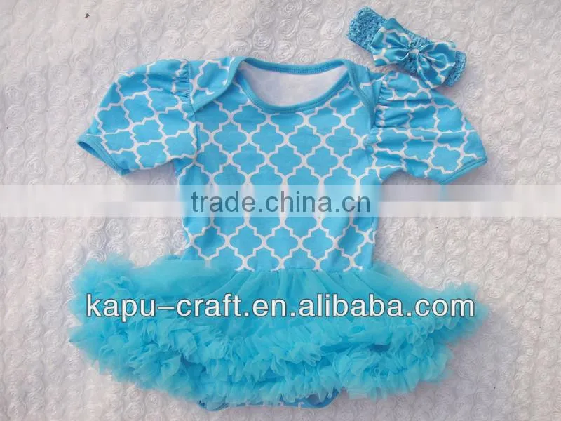 New Arrival quatrefoil cotton bodysuit with skirt
