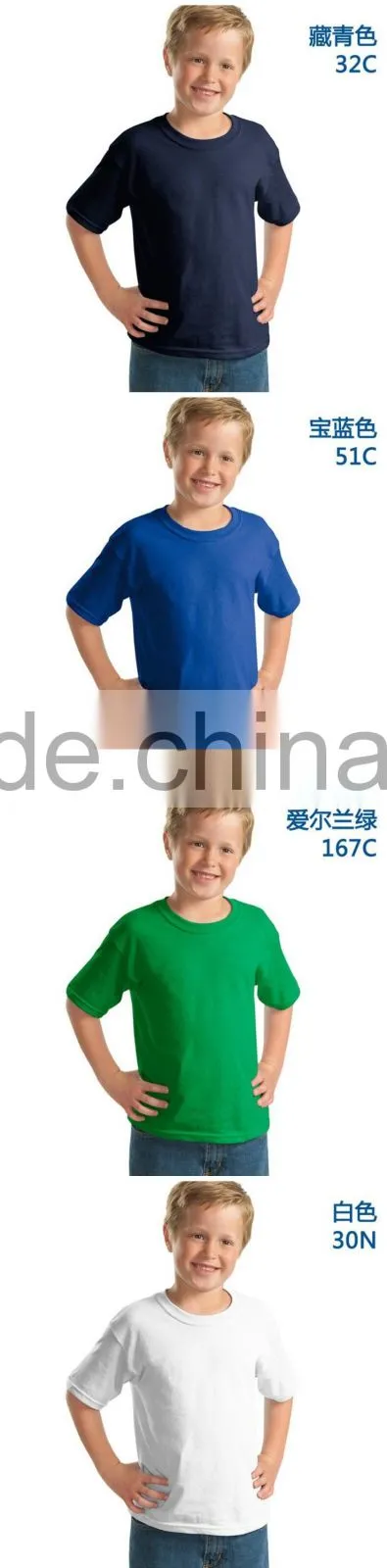 100% cotton solid color children's t-shirt custom wholesalefrom ningbo china