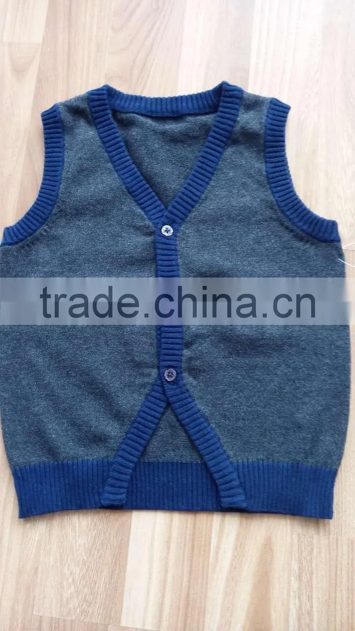 Boys cardigan autumn V-neck Vest basic geometric Diamond patchwork childrens clothing kids jackets sweaters for kid pull garcon