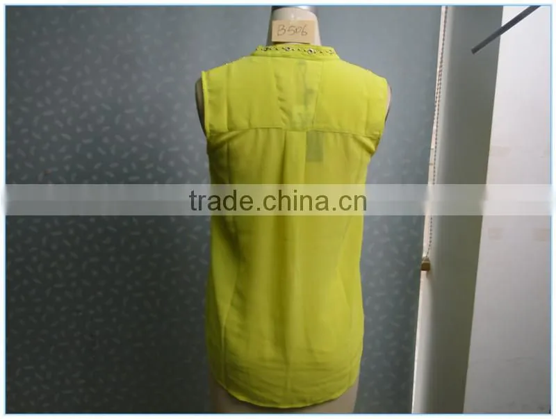 High Fashion 2015 Scoop Women Yellow Tank Top