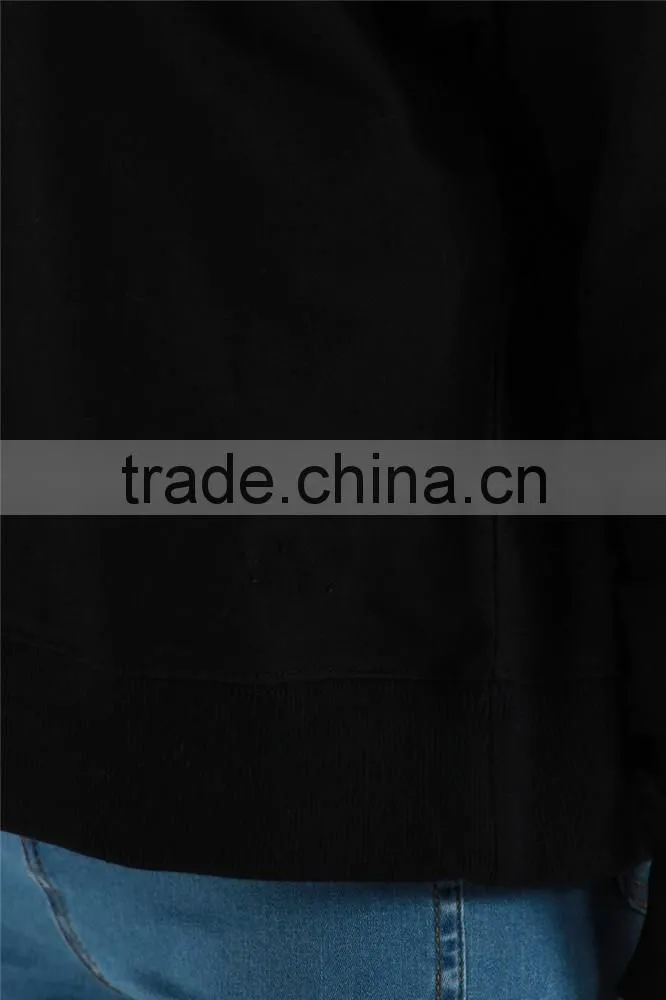 Cheap blank pullover black plain wholesale crewneck sweatshirt