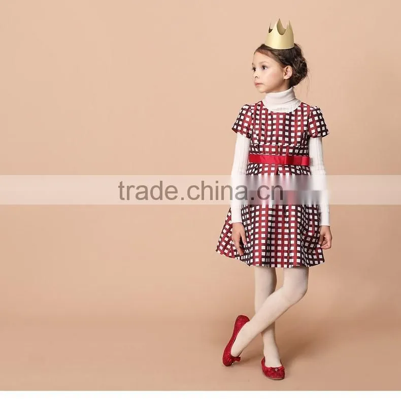 2017 high quality one piece design spring summer short sleeve baby girl party dress children frocks designs