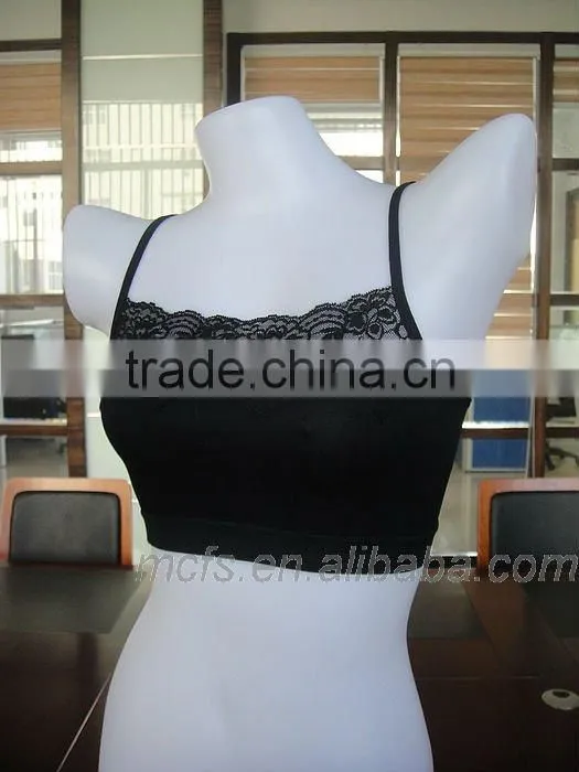 Seamless women's nylon lace tube bra