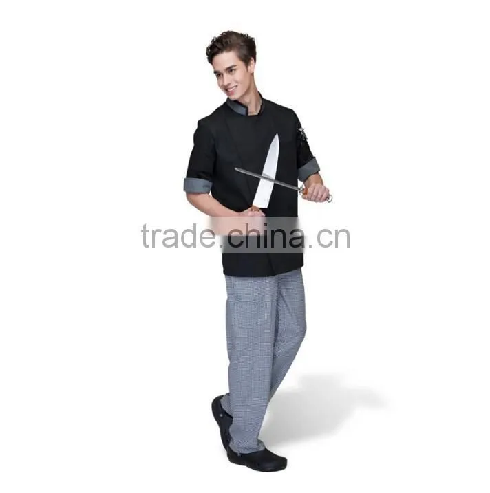 Juqian new fashion Man Chef's Short Sleeve Jacket Restaurant & Hotel Kitchen Chef Uniform colors