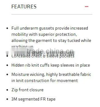 long sleeve fire retardant polo with FR segmented tape