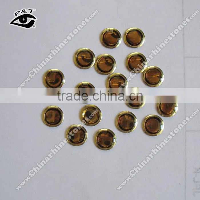 8MM Epoxy Rim Rhinestone Hot fix Rim Nailhead Coffee For Transfer